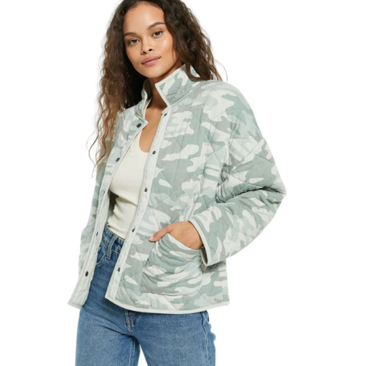 Z Supply Maya Camo Quilted Jacket - Size Medium