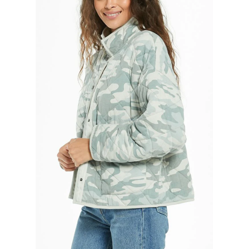 Z Supply Maya Camo Quilted Jacket - Size Medium