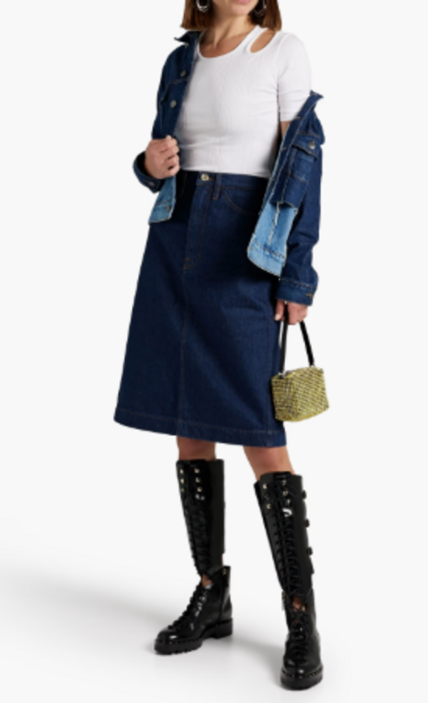 Frame Le Italien Denim Skirt in Dark Denim - Size 24 (Retails $313)