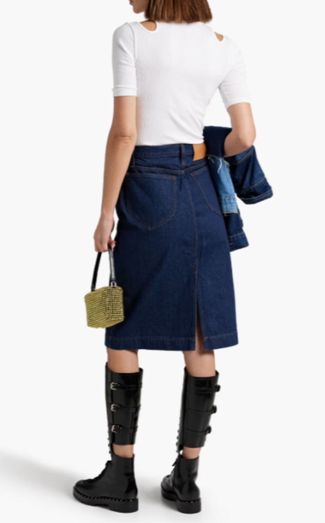 Frame Le Italien Denim Skirt in Dark Denim - Size 24 (Retails $313)