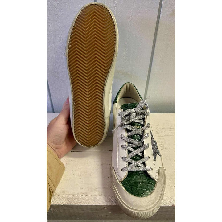 Golden Goose Superstar Crystal Crocodile Low-Top Sneakers - Size 40