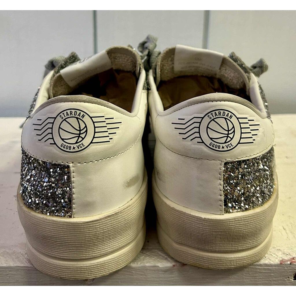 Golden Goose Stardan Glitter Low-Top White Silver - Size 40