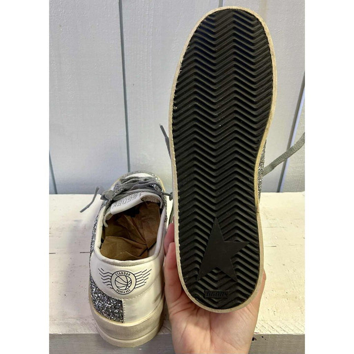 Golden Goose Stardan Glitter Low-Top White Silver - Size 40