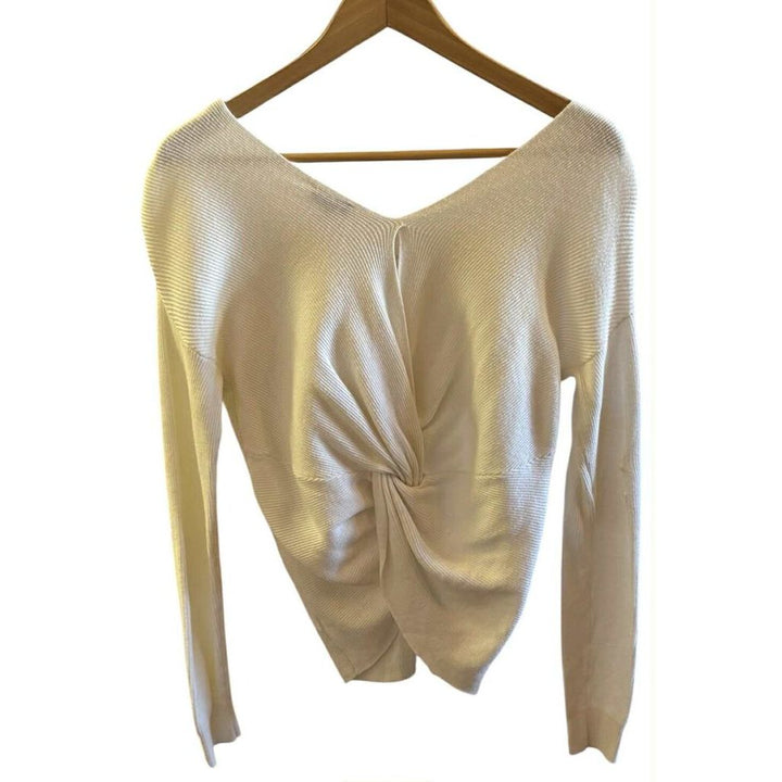 Splendid Knit Long Sleeve Sweater In White - Size XS