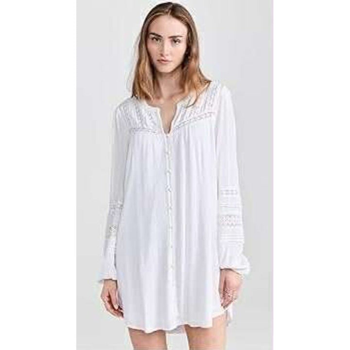 Z Supply Embordered Design Top In White - Size XS