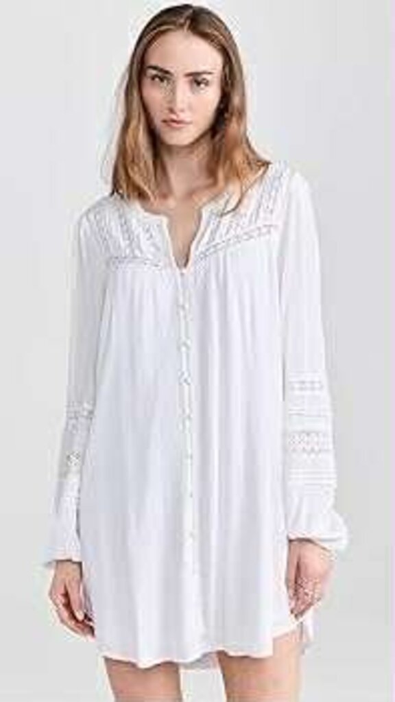 Z Supply Embroidered Design Top In White - Size XS