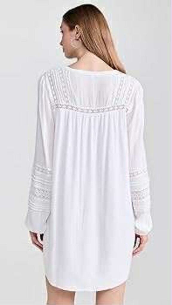 Z Supply Embroidered Design Top In White - Size XS
