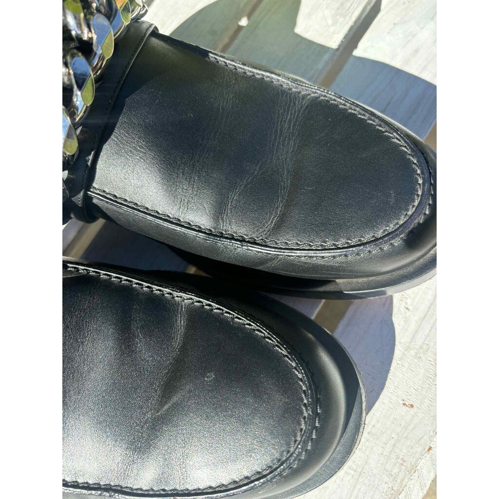Givency Leather Chain-Link Accents Mules - Size 40