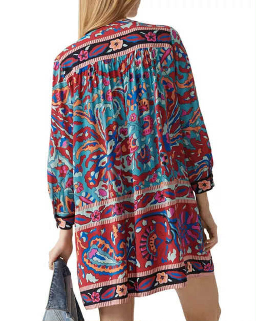 Ba&sh Maureen Floral Border Print Dress - Size Medium