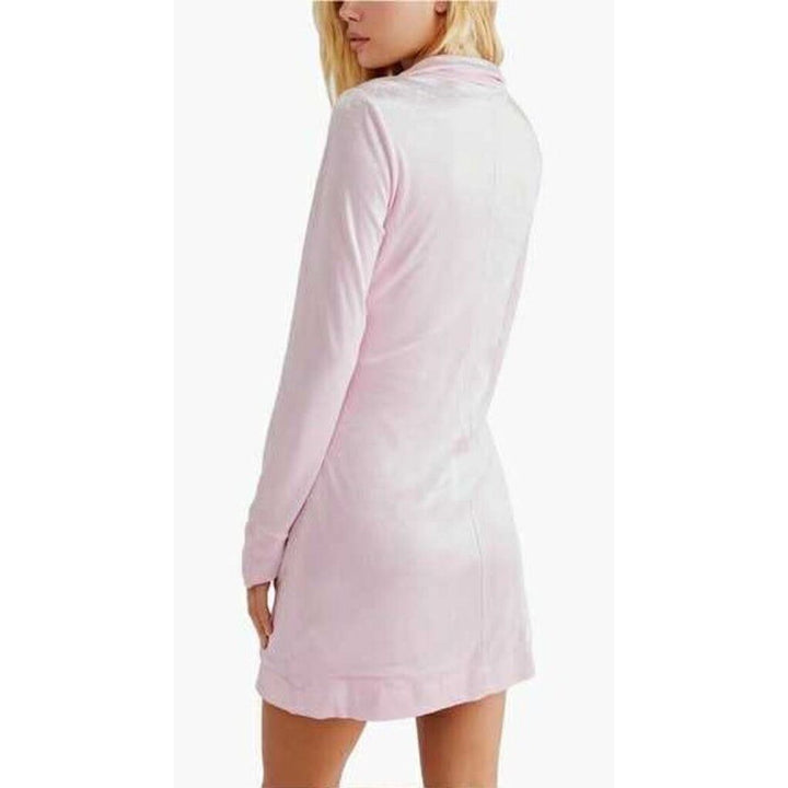 Free People Shayla Velvet Mini Dress in Pink - Size Small