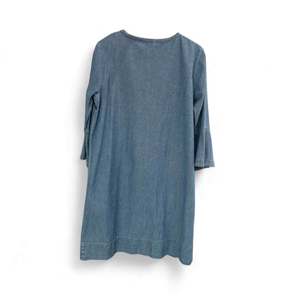 Draper James Chambray Ruffle Shift Dress - Size 14