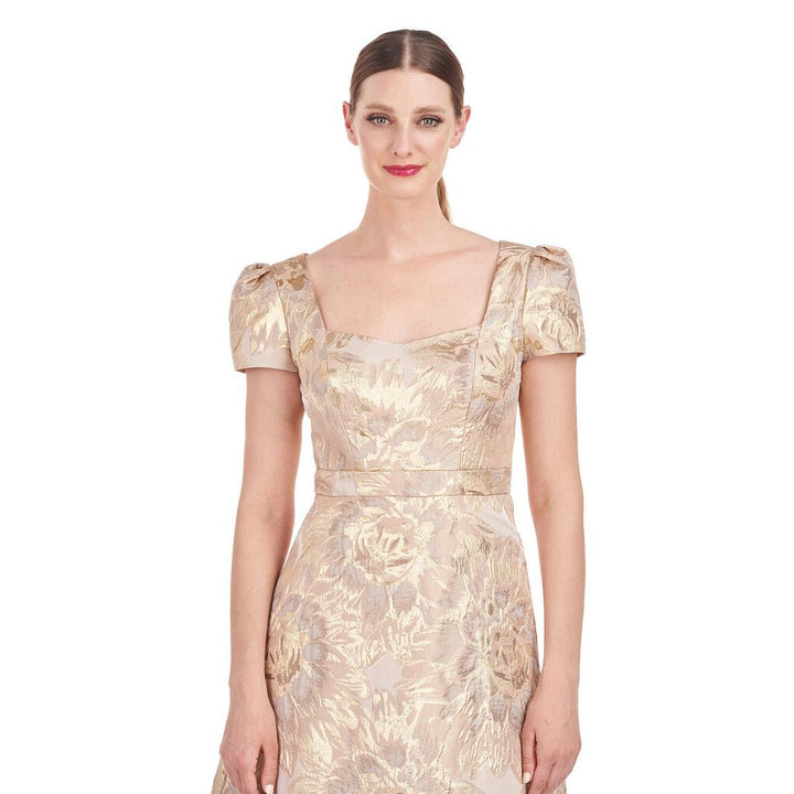 Kay Unger NWT Finleigh Metallic Floral Midi Dress - Size 2 (Retails for $388)