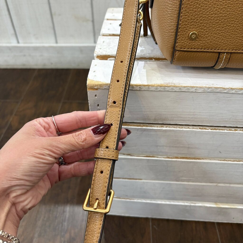 Tory Burch Thea Pebble Leather Small Satchel