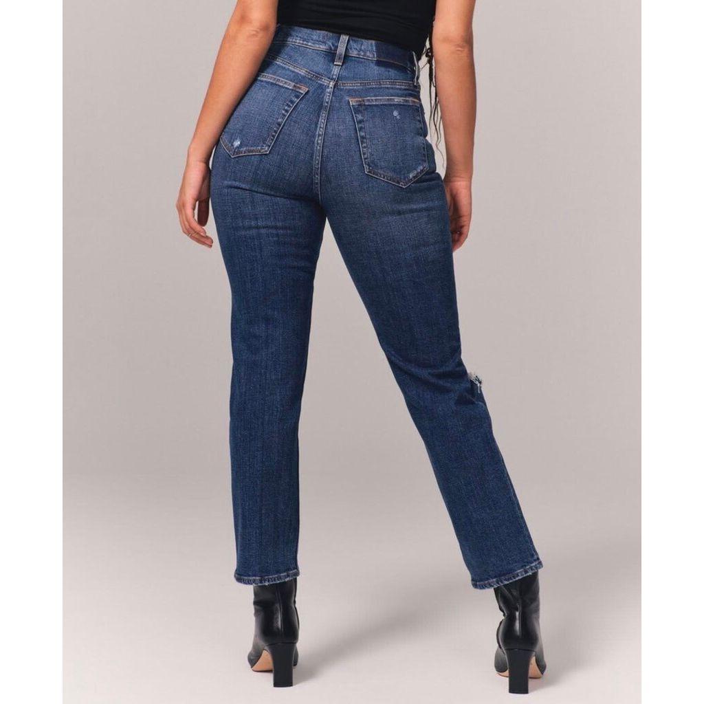 Abercrombie & Fitch Curve Love Ultra High Rise Ankle Straight Jean - Size 29