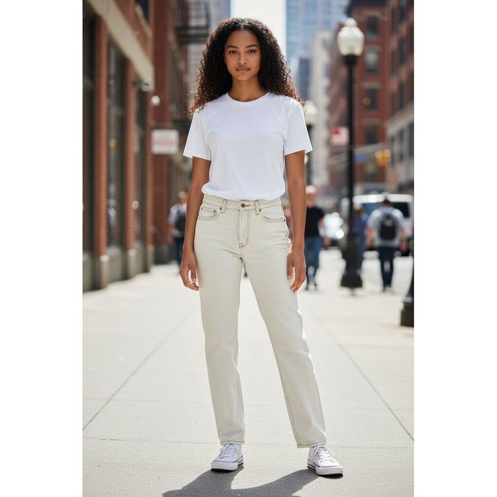 NSF Cream High-Waisted Straight Leg Jean - Size 29