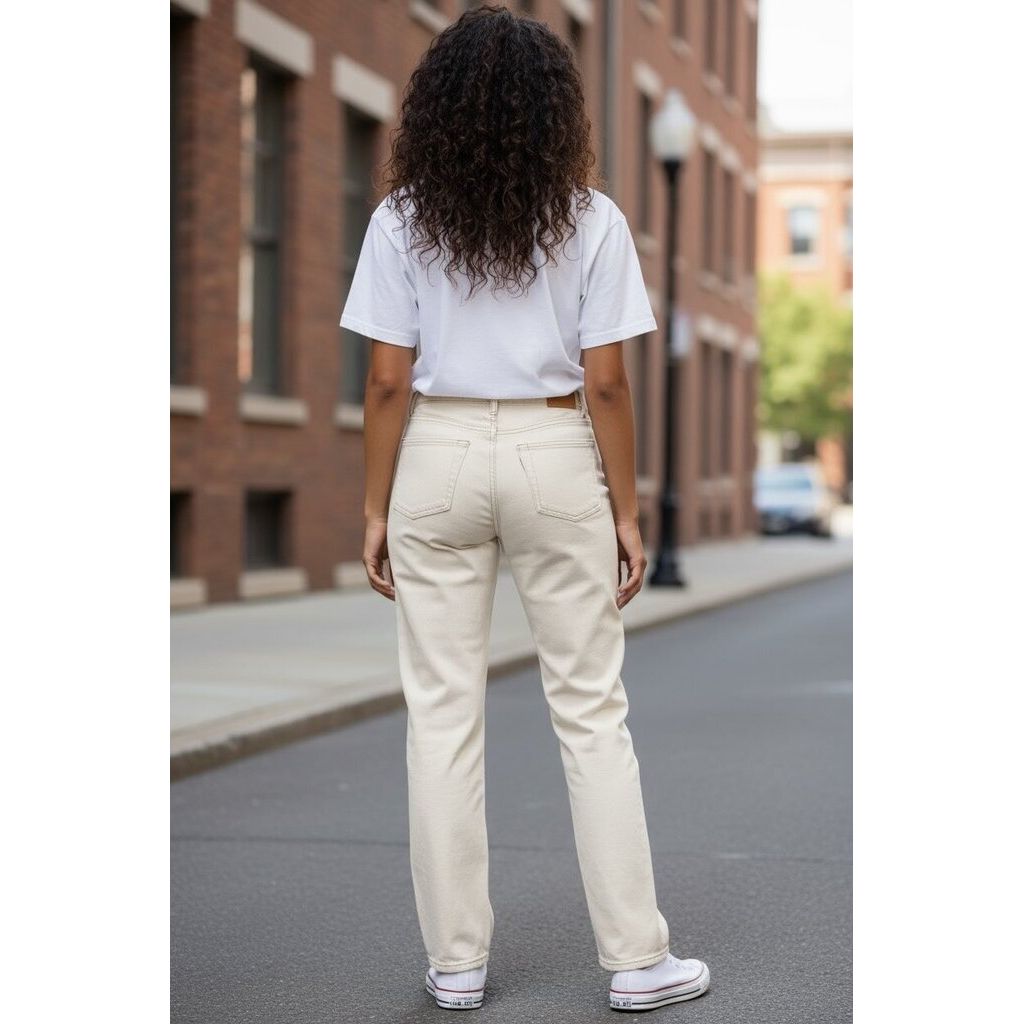 NSF Cream High-Waisted Straight Leg Jean - Size 29