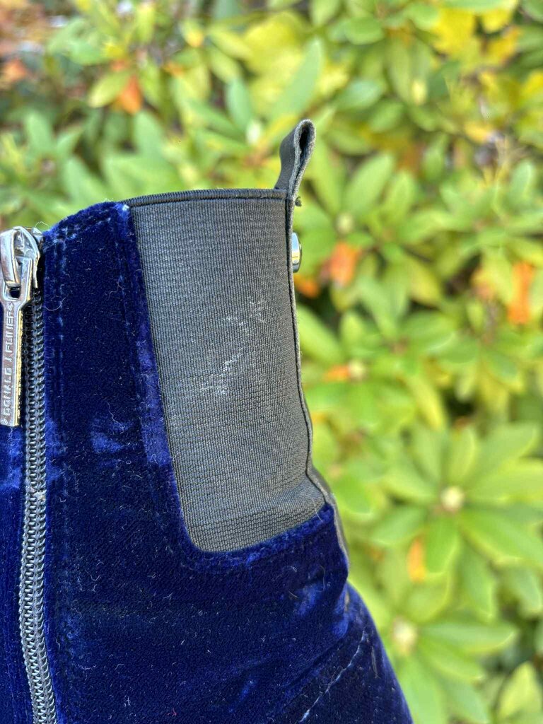 Donald Pliner Ease Blue Velvet Combat Boots - Size 8.5