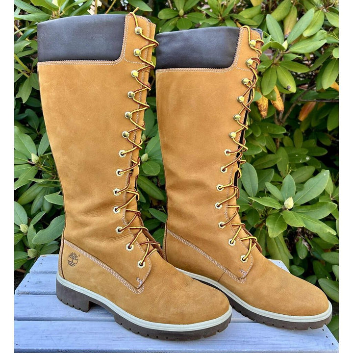Womens Timberland 14" Premium Waterproof Boot in Wheat - Size 8