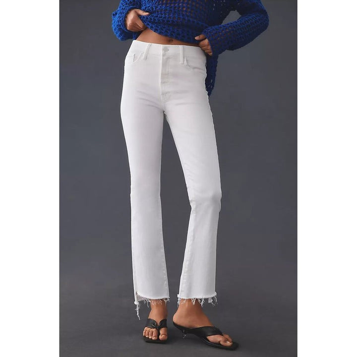 Mother The Insider Mid-Rise Crop Step Fray Jeans in Fairest of Them All - Size 28 (Retails for $228)
