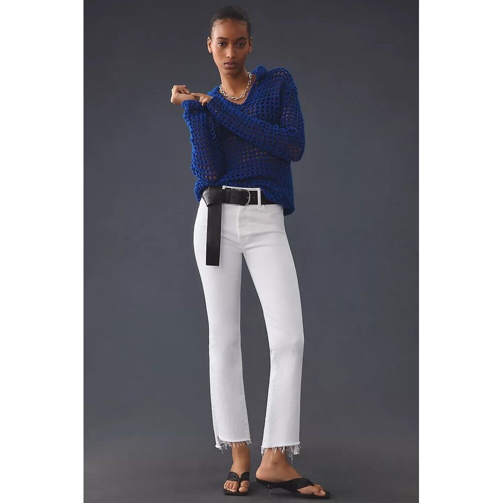 Mother The Insider Mid-Rise Crop Step Fray Jeans in Fairest of Them All - Size 28 (Retails for $228)