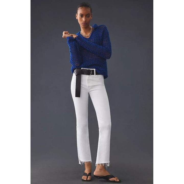 Mother The Insider Mid-Rise Crop Step Fray Jeans in Fairest of Them All - Size 28 (Retails for $228)