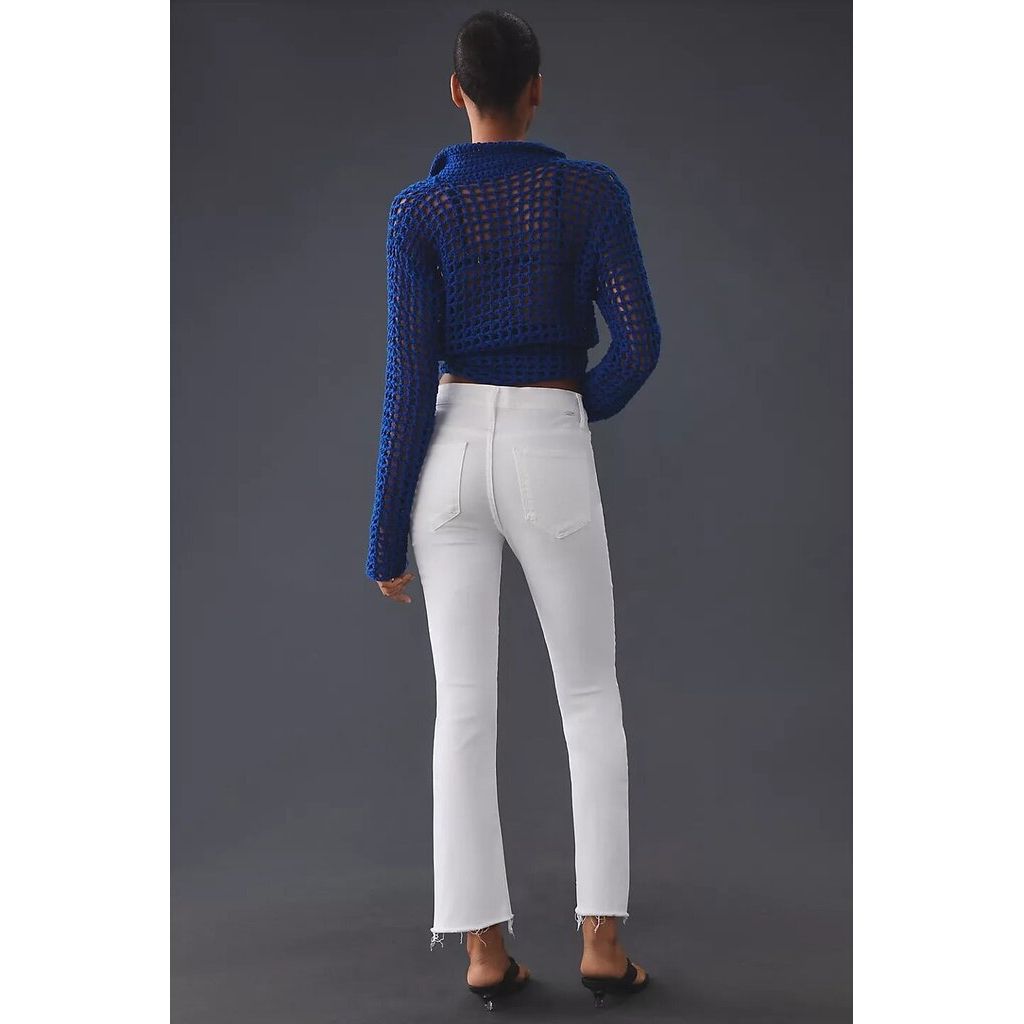 Mother The Insider Mid-Rise Crop Step Fray Jeans in Fairest of Them All - Size 28 (Retails for $228)