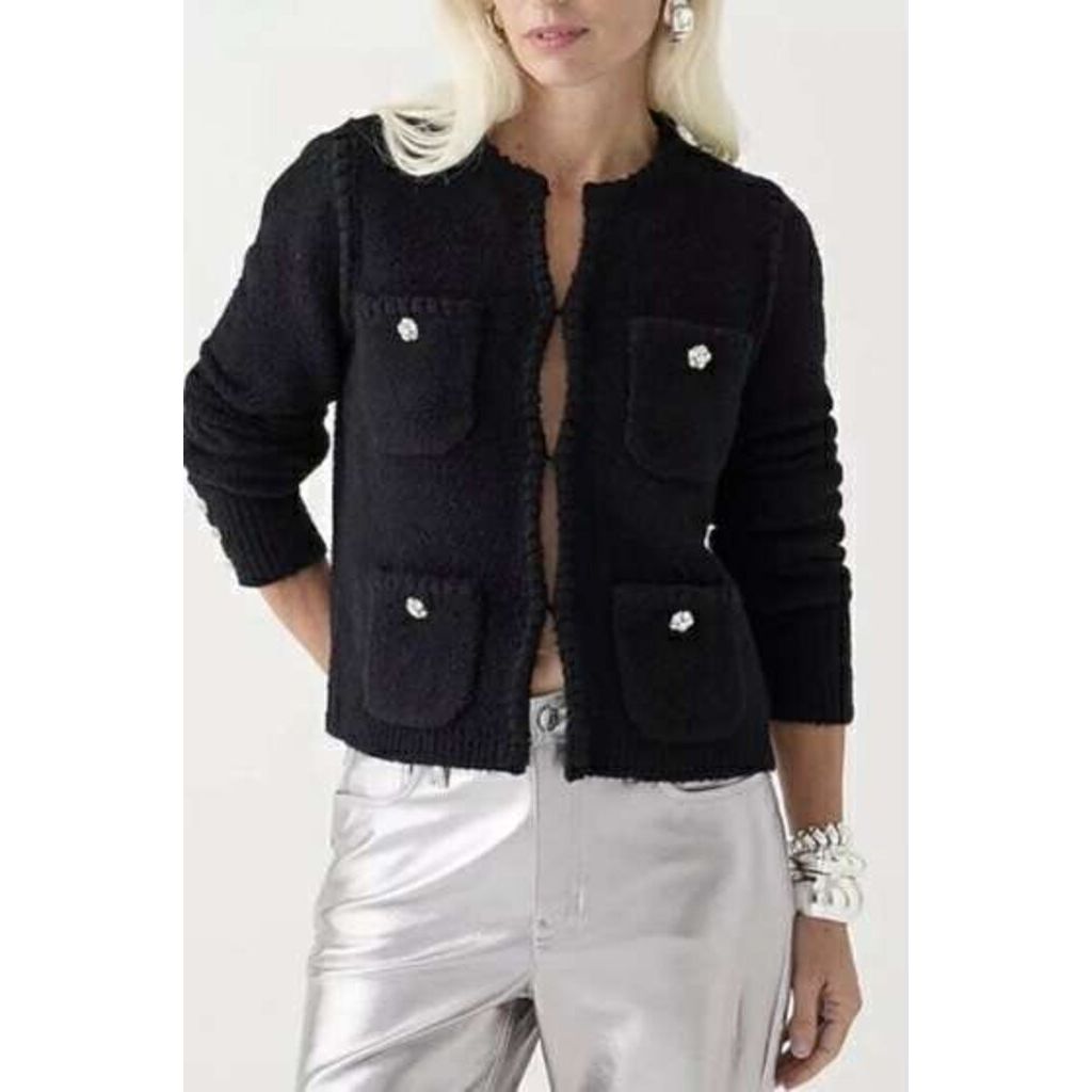 J Crew Odette Sweater Lady Cardi With Jewel - Size XXS