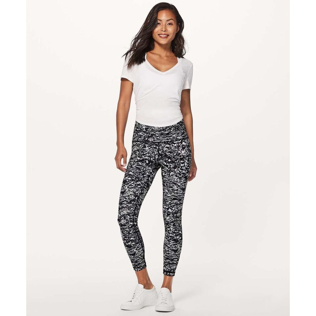 Lululemon Wunder Under Hi-Rise Tight 25" in Liquid Platinum Alpine White Multi - Size 8