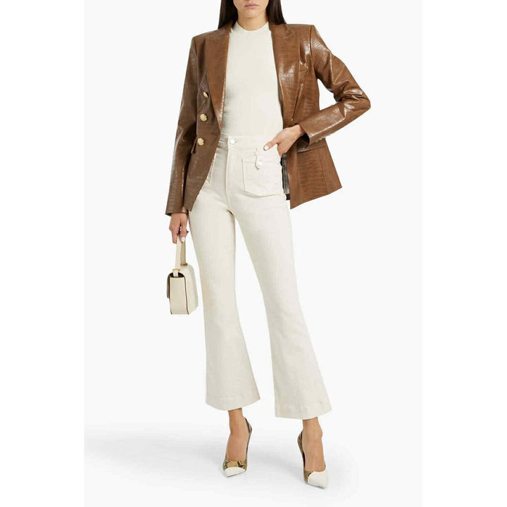 Veronica Beard Lawrence Dickey Croc-Effect Blazer in Brown - Size 2 (Retails for $698)