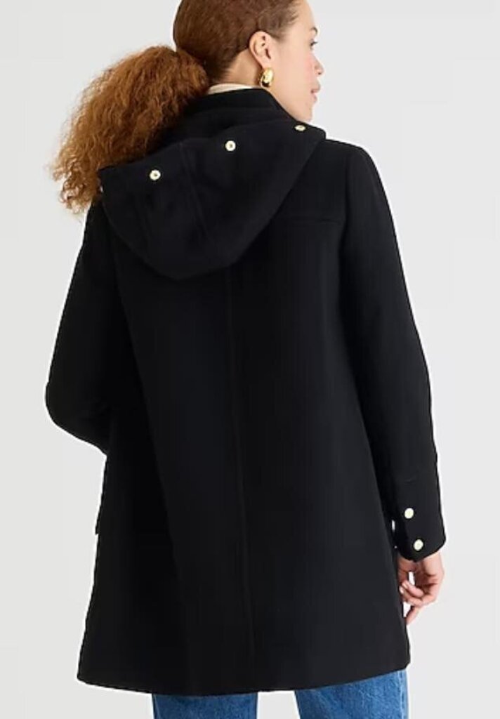 J.Crew Womens Chateau Parka Italian Wool Black Jacket - Size 2