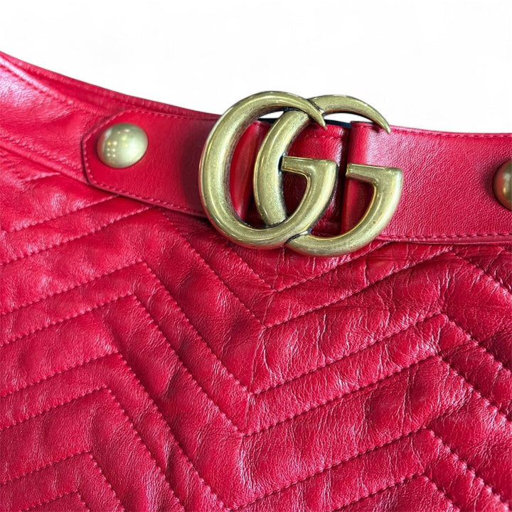 Gucci Quilted GG-Detail Leather Mini Skirt - Size 40