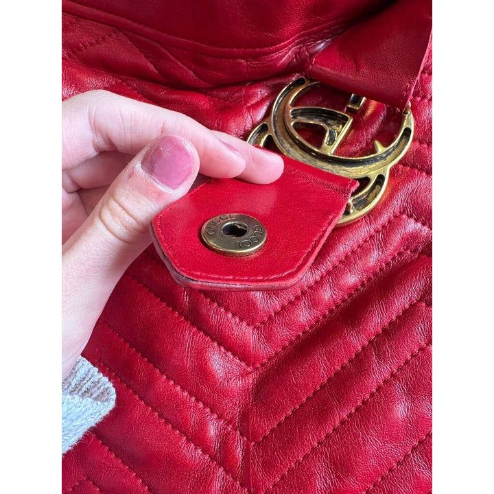 Gucci Quilted GG-Detail Leather Mini Skirt - Size 40