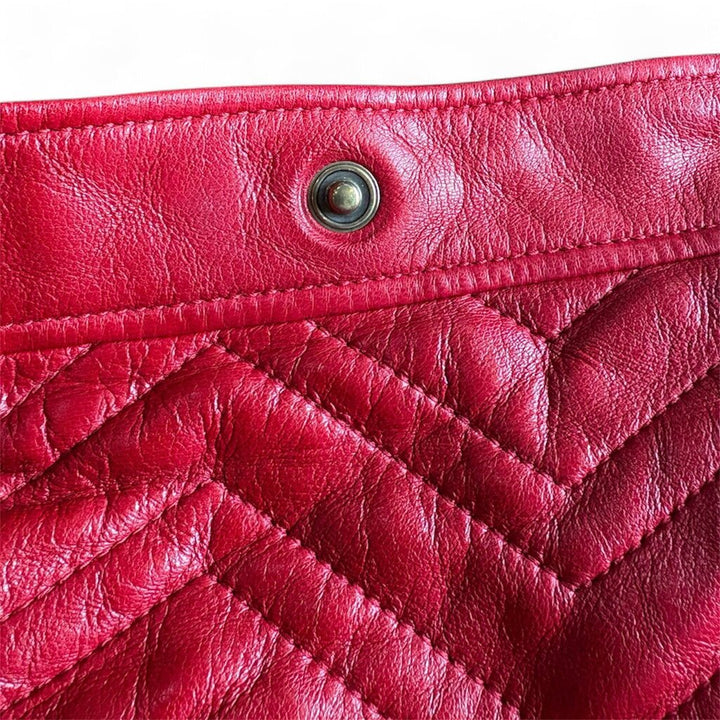 Gucci Quilted GG-Detail Leather Mini Skirt - Size 40