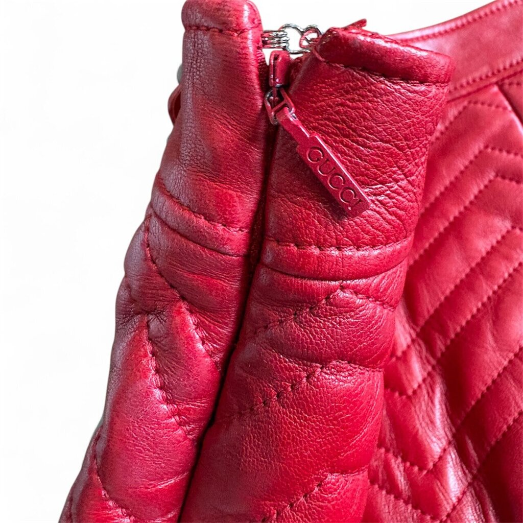 Gucci Quilted GG-Detail Leather Mini Skirt - Size 40