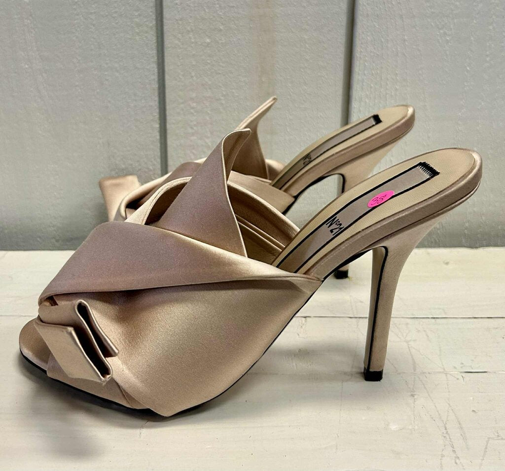 N21 Beige Satin Raso Knot Mule Sandals (Retails for $600) - Size 38