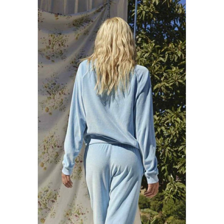AMO Velour Sweatpants in Sky - Size Small