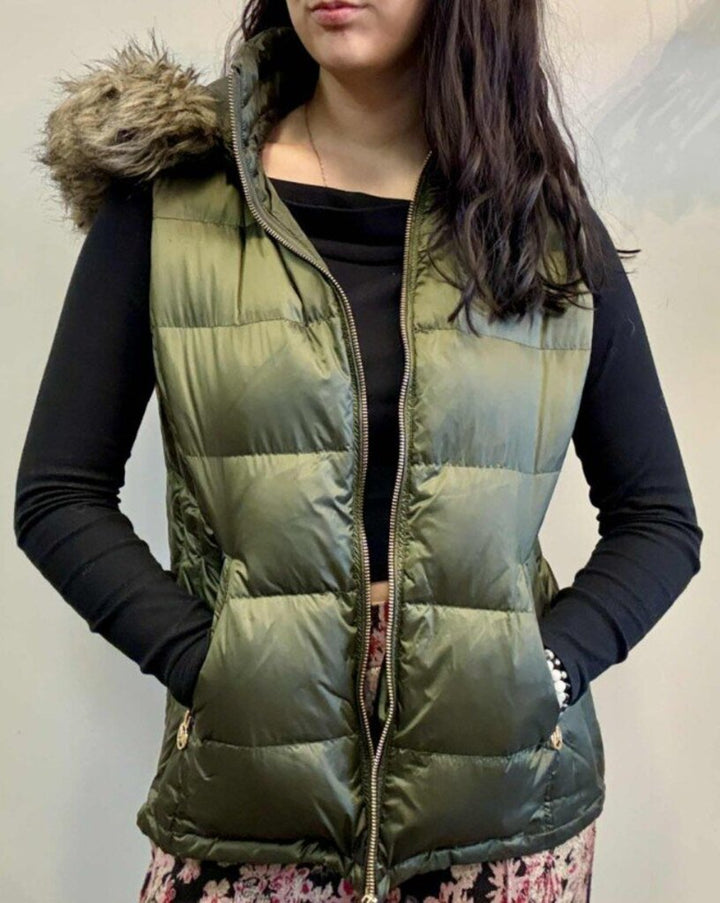 Michael Kors Removable Hood Down-Filled Vest - Size Medium
