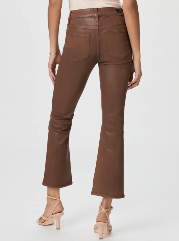 Paige Claudine Ankle Flare Jeans in Cognac Luxe Coated - Size 28(Retails $239)