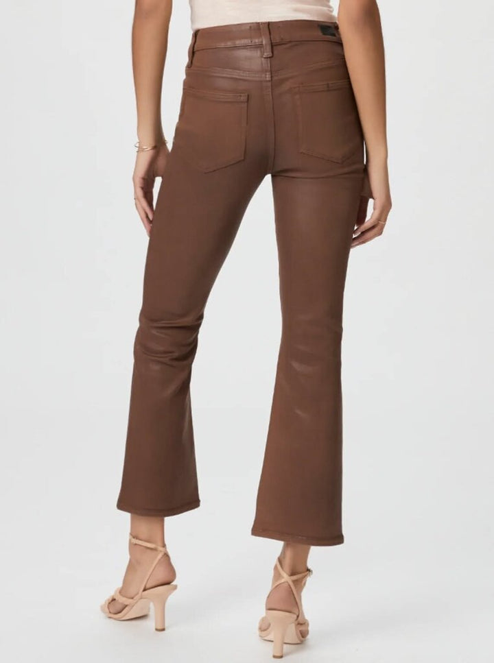 Paige Claudine Ankle Flare Jeans in Cognac Luxe Coated - Size 28(Retails $239)