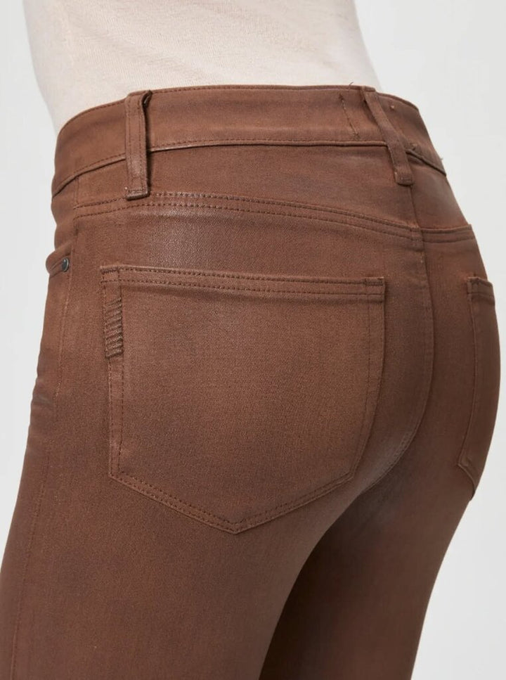 Paige Claudine Ankle Flare Jeans in Cognac Luxe Coated - Size 28(Retails $239)