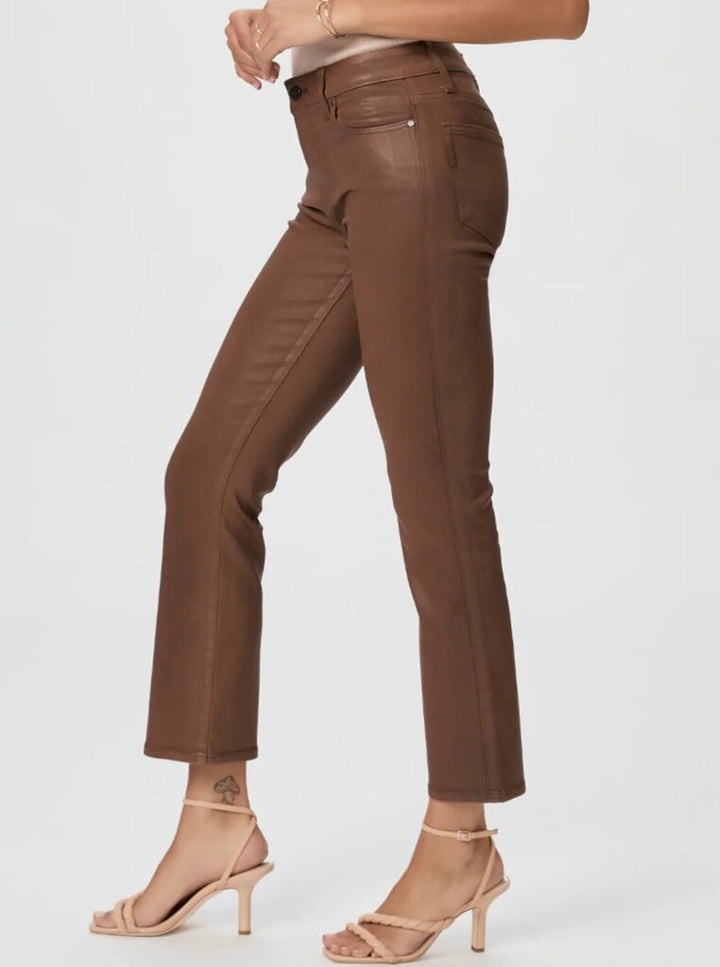 Paige Claudine Ankle Flare Jeans in Cognac Luxe Coated - Size 28(Retails $239)