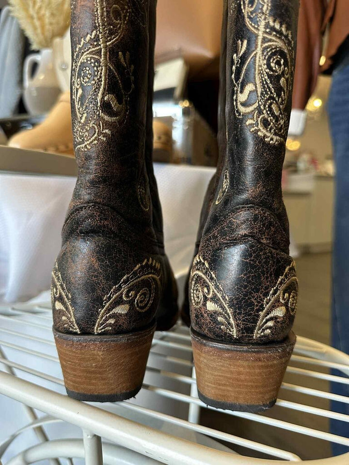 Circle G Dragonfly Embroidered Square Toe Western Boots - Size 7