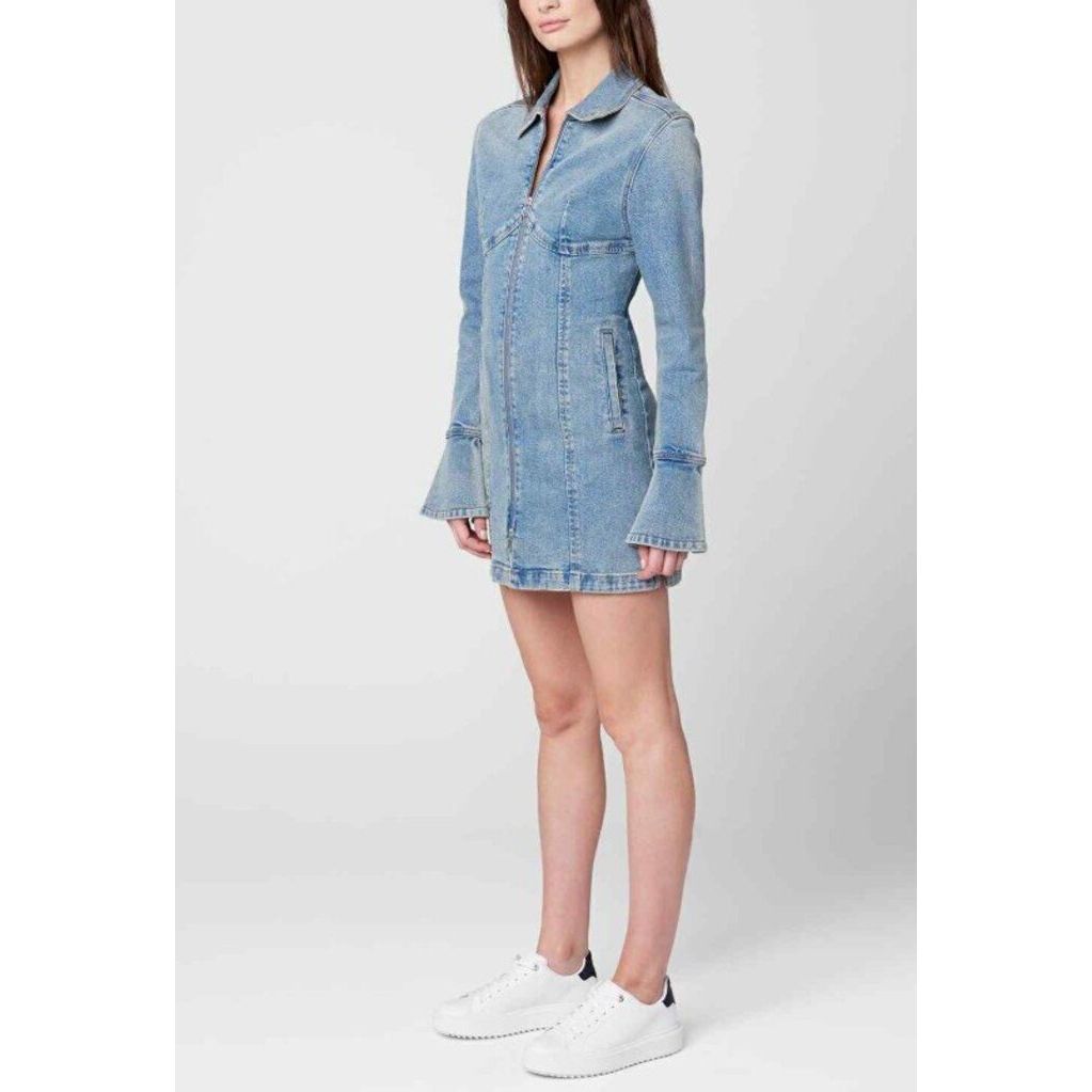 blank nyc denim dress Puff Sleeve Mini in Walk in The Park Walk in The Park SM at Amazon Women's Clothing store Mini dresses Blank Nyc updates your jean collection with this cool denim dress Blank NYC denim dress size