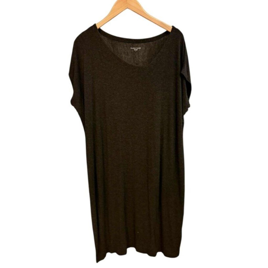 eileen fisher t shirt dress EILEEN FISHER Organic Cotton Jersey Round Neck Dress, Regular - S(6-8)
