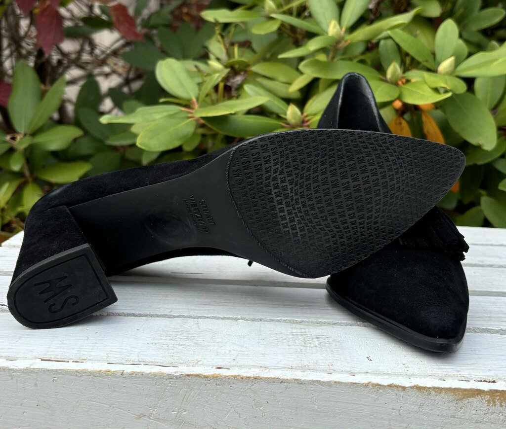 Stuart Weitzman Suede Loafer Heels - Size 8.5