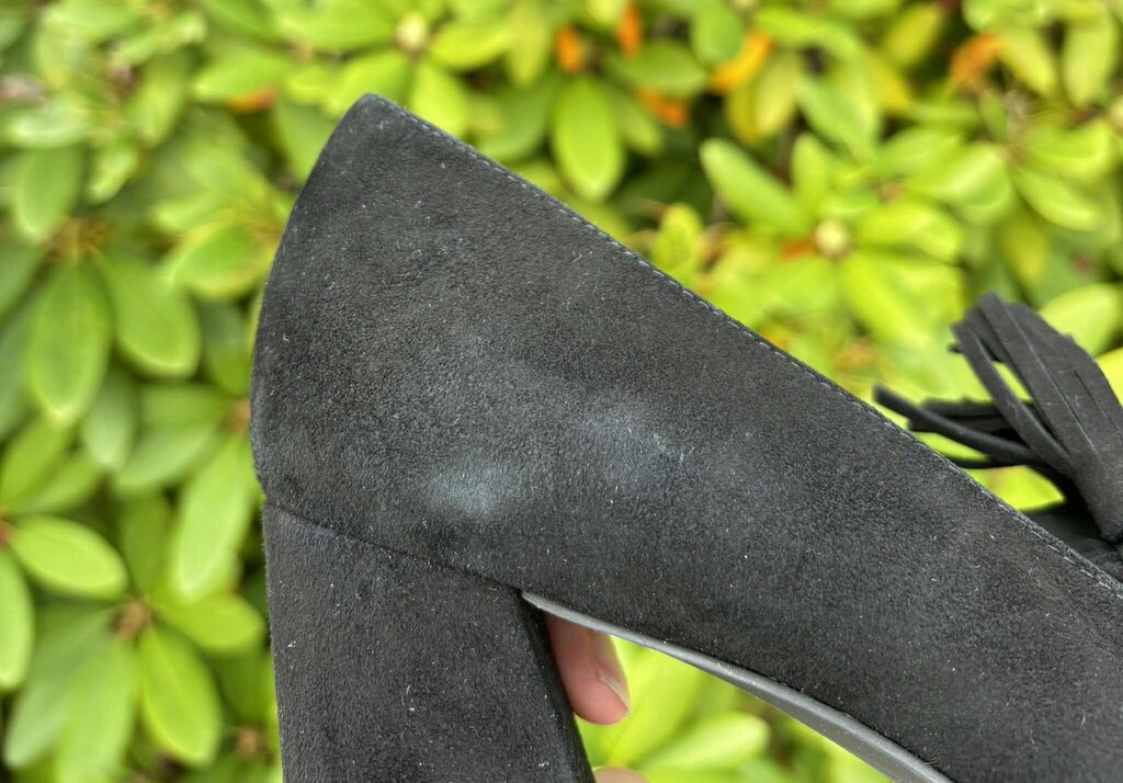 Stuart Weitzman Suede Loafer Heels - Size 8.5