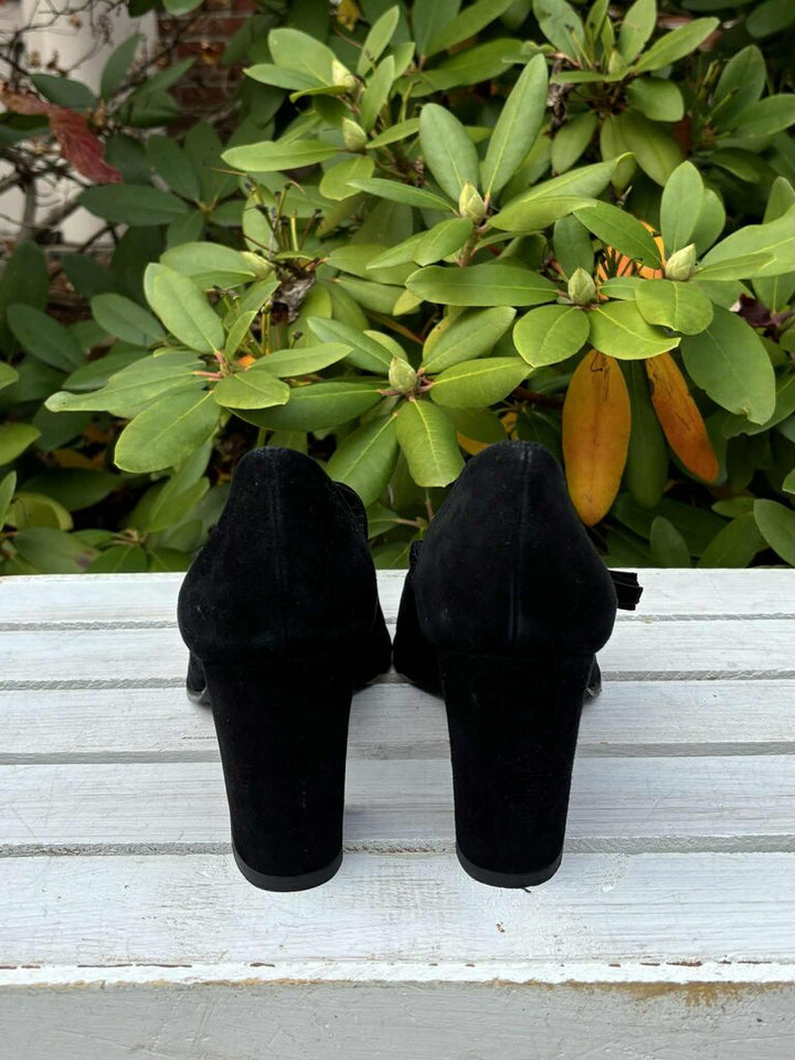 Stuart Weitzman Suede Loafer Heels - Size 8.5