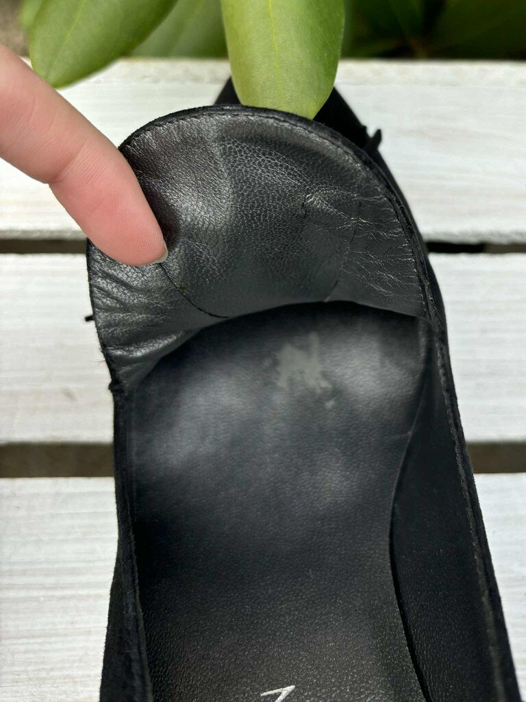 Stuart Weitzman Suede Loafer Heels - Size 8.5