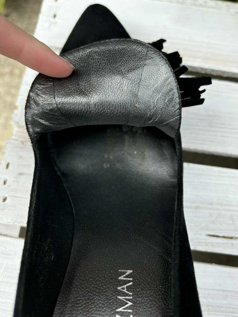 Stuart Weitzman Suede Loafer Heels - Size 8.5