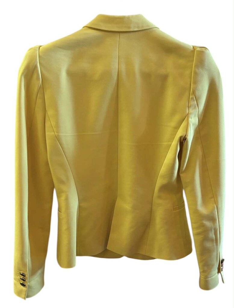 Zara Cropped Pocketed Blazer In Yellow - Size XS